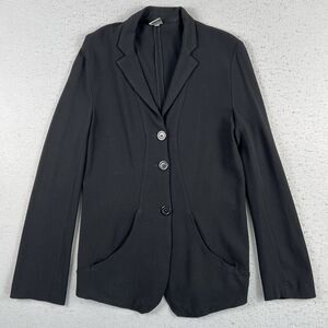 Lilith Lagenlook Notch Collar Black Long Sleeve‎ Three Button Blazer Women’s S